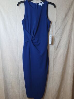 Siena Studio Royal Blue Twist-Front Midi Dress